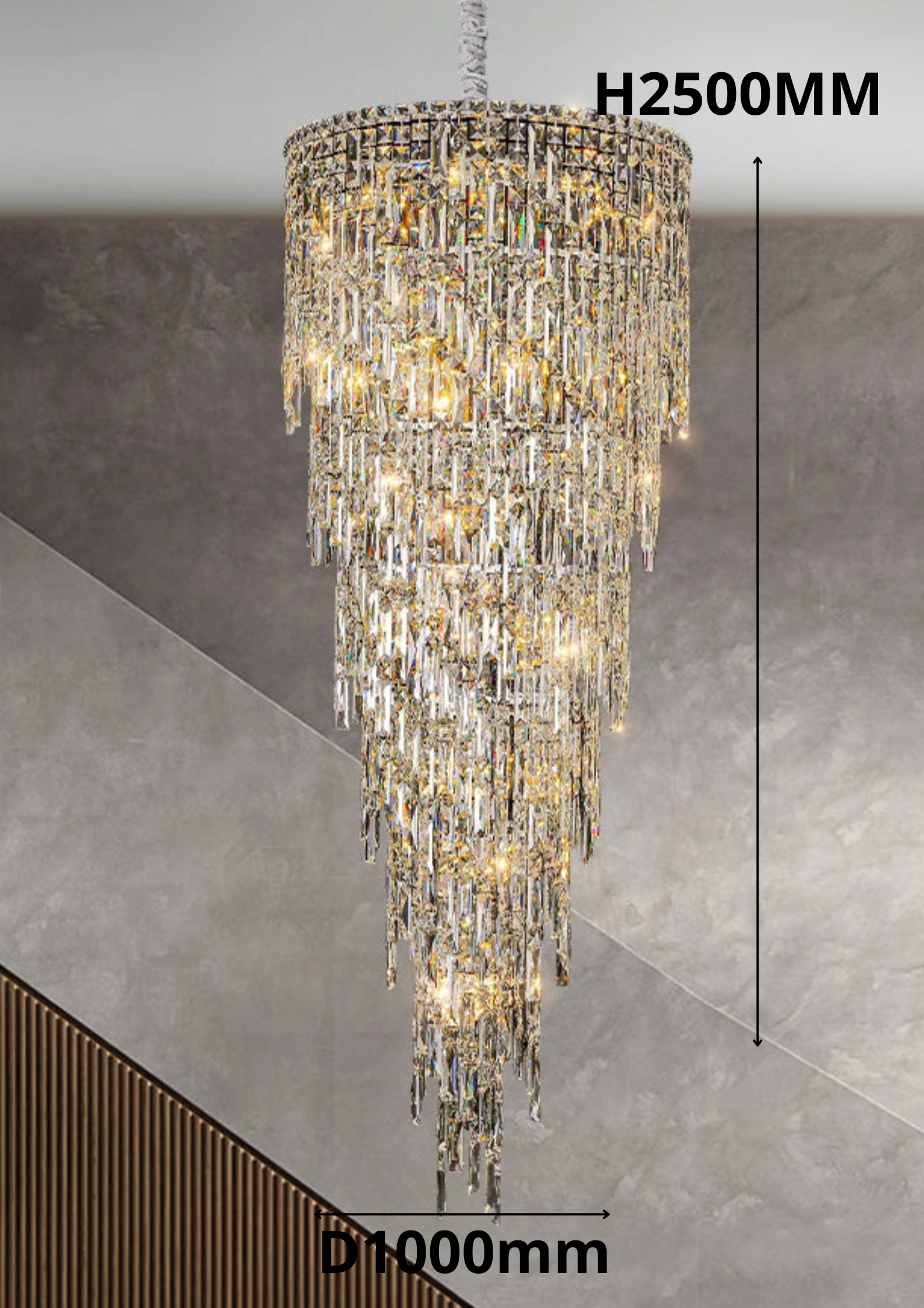 AMALFI COAST SPIRAL STAIRCASE CHANDELIER