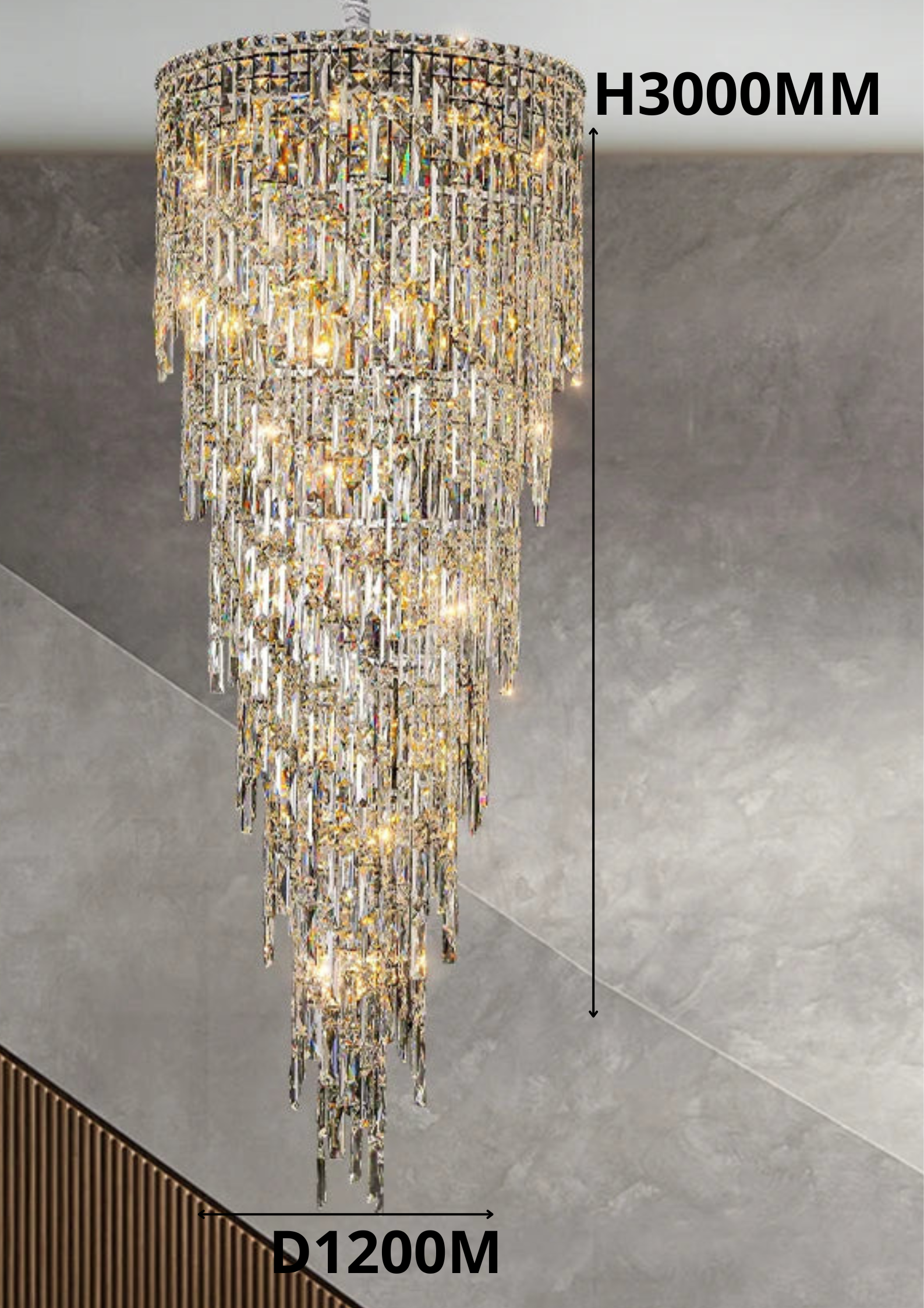AMALFI COAST SPIRAL STAIRCASE CHANDELIER