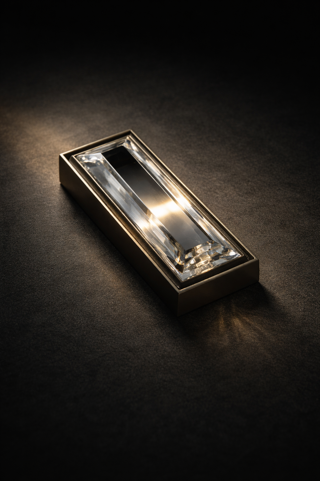 Rectangular light fixture on a dark surface
