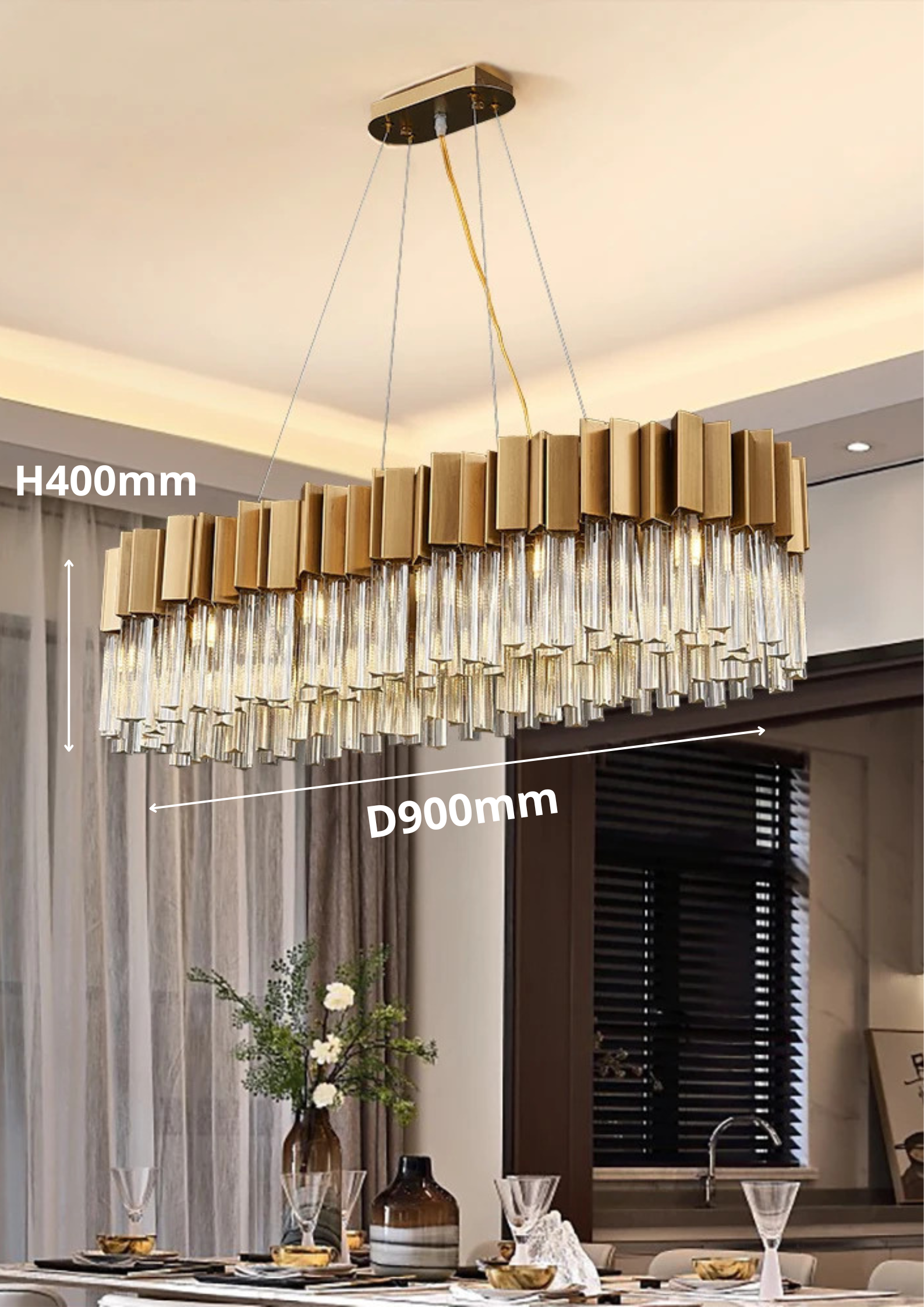 ANTILIA RECTANGULAR CHANDELIER