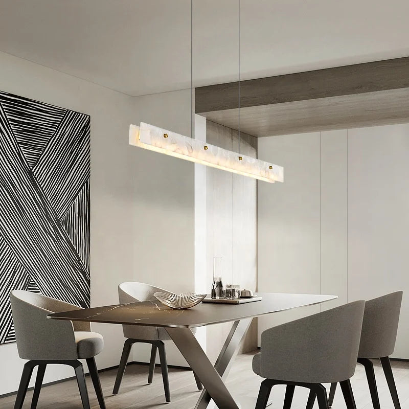 gEOMETRIC Marble Linear Chandelier