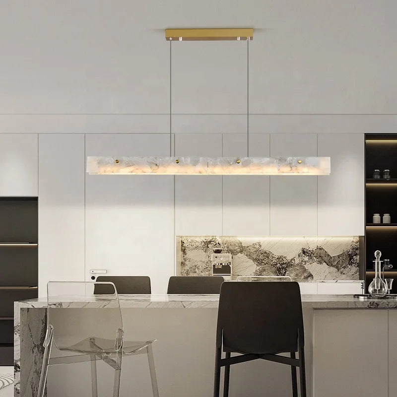 gEOMETRIC Marble Linear Chandelier