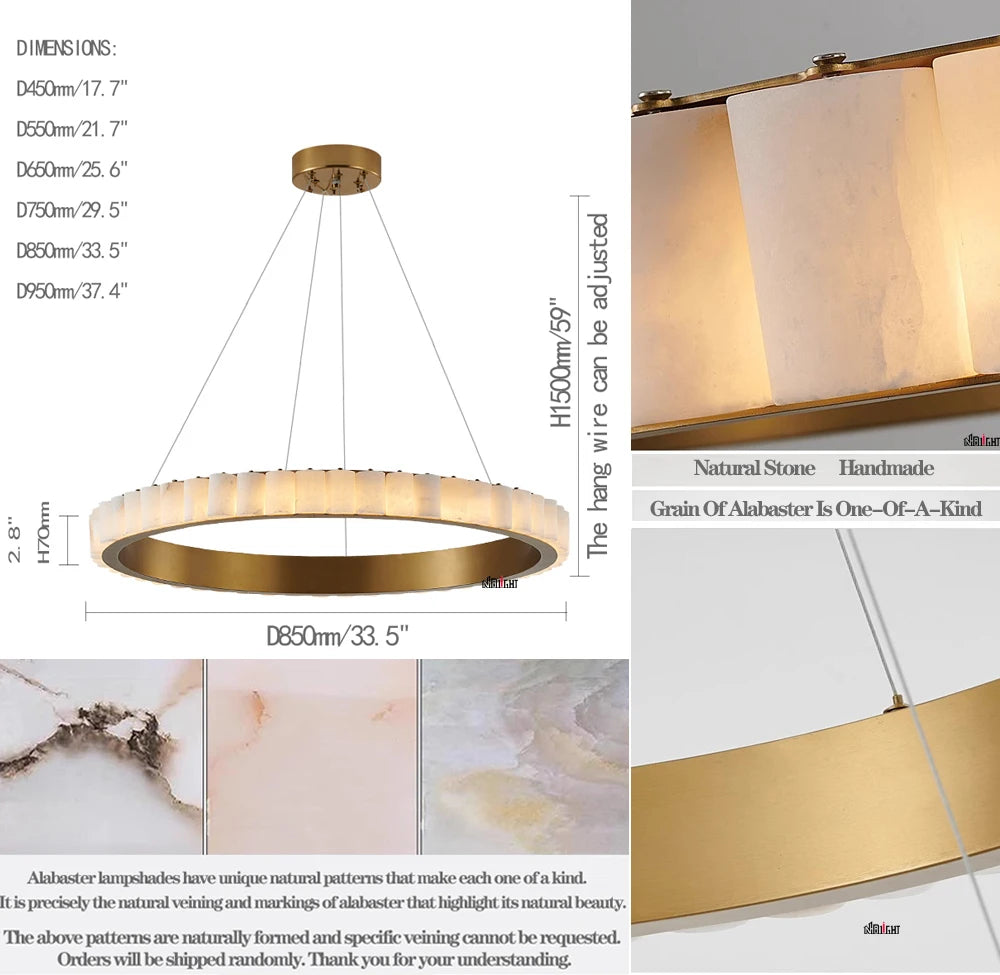 Nerja Marble Circular Chandeliers