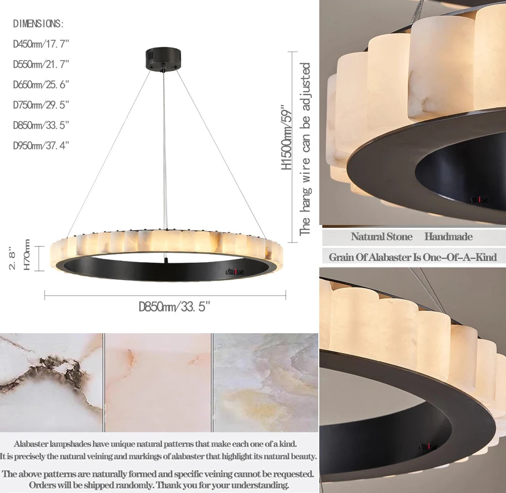 Nerja Marble Circular Chandeliers