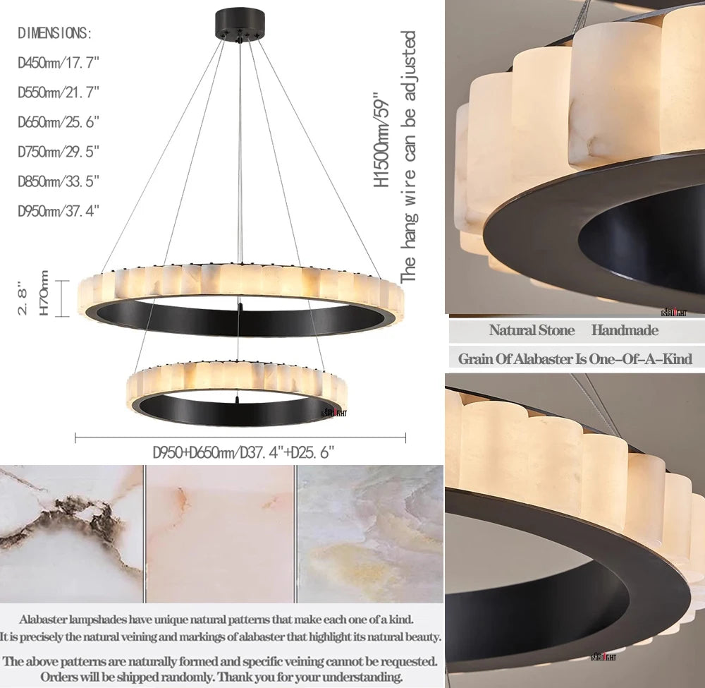 Nerja Marble Circular Chandeliers