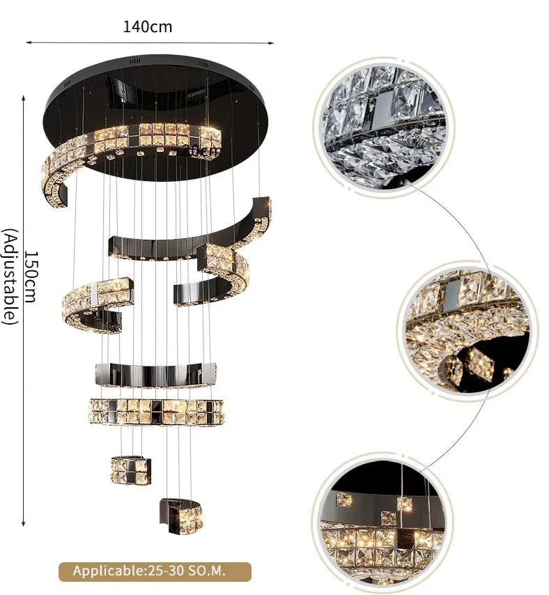 Minato Pendant Staircase Chandelier